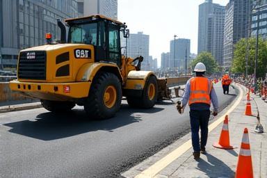 神戸の道路整備・インフラ工事現場